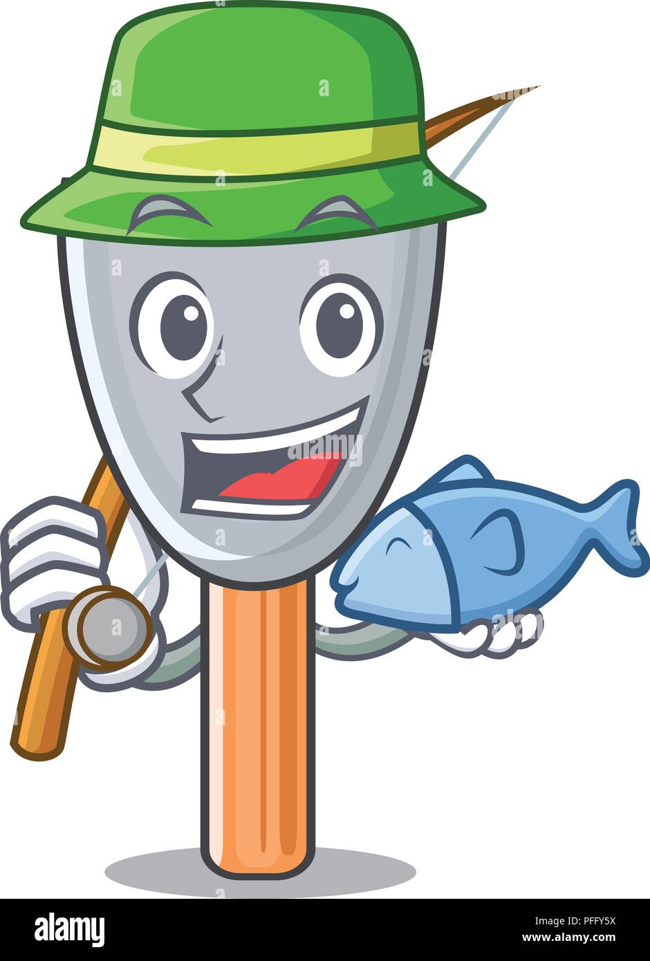 La pesca cartoon coltello da stucco in gesso Illustrazione Vettoriale