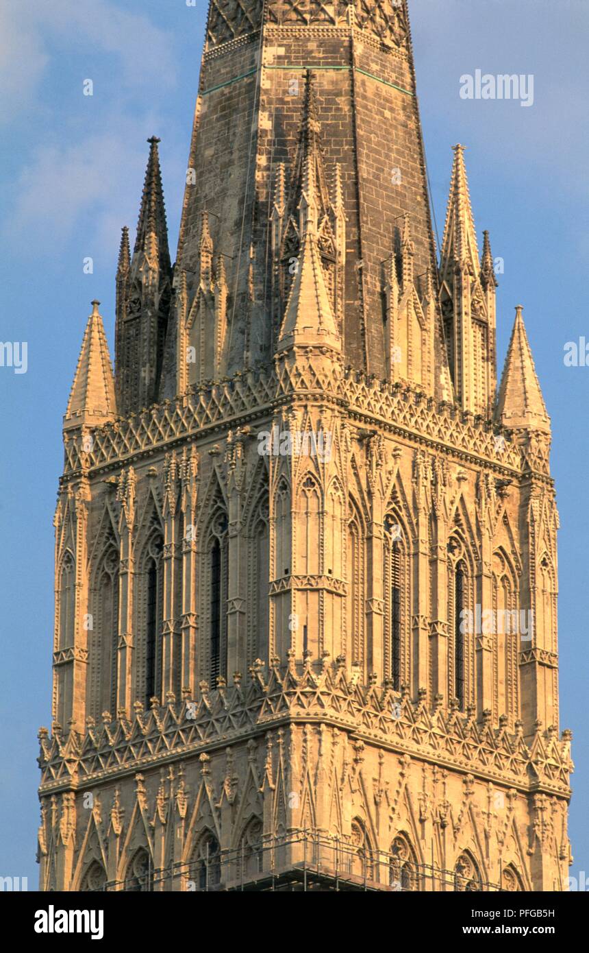 Gran Bretagna, Inghilterra, Wiltshire, Salisbury, Cattedrale di Salisbury, la guglia Foto Stock