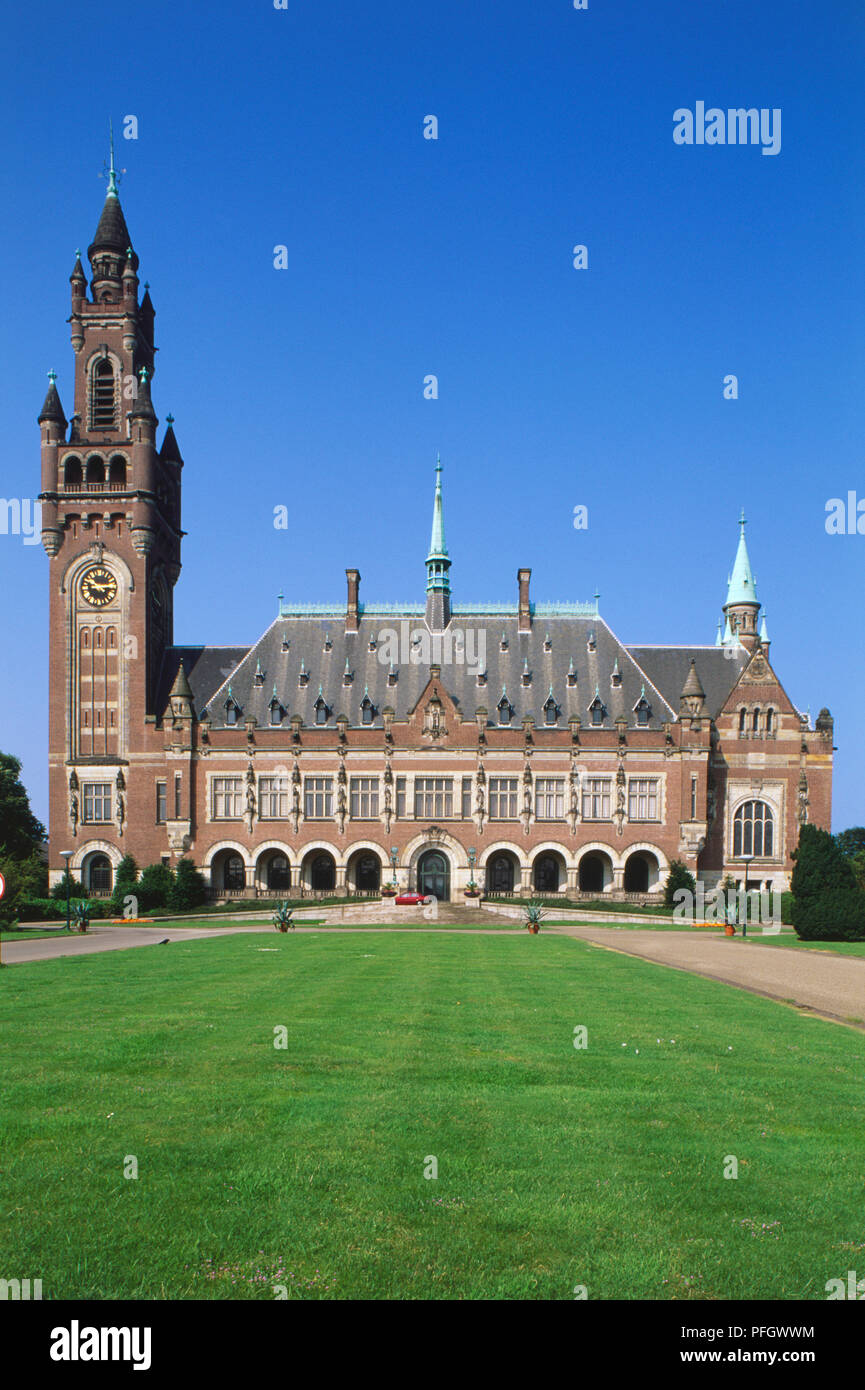 Holland, Den Haag, Vredespaleis, home alla Corte internazionale di giustizia. Foto Stock