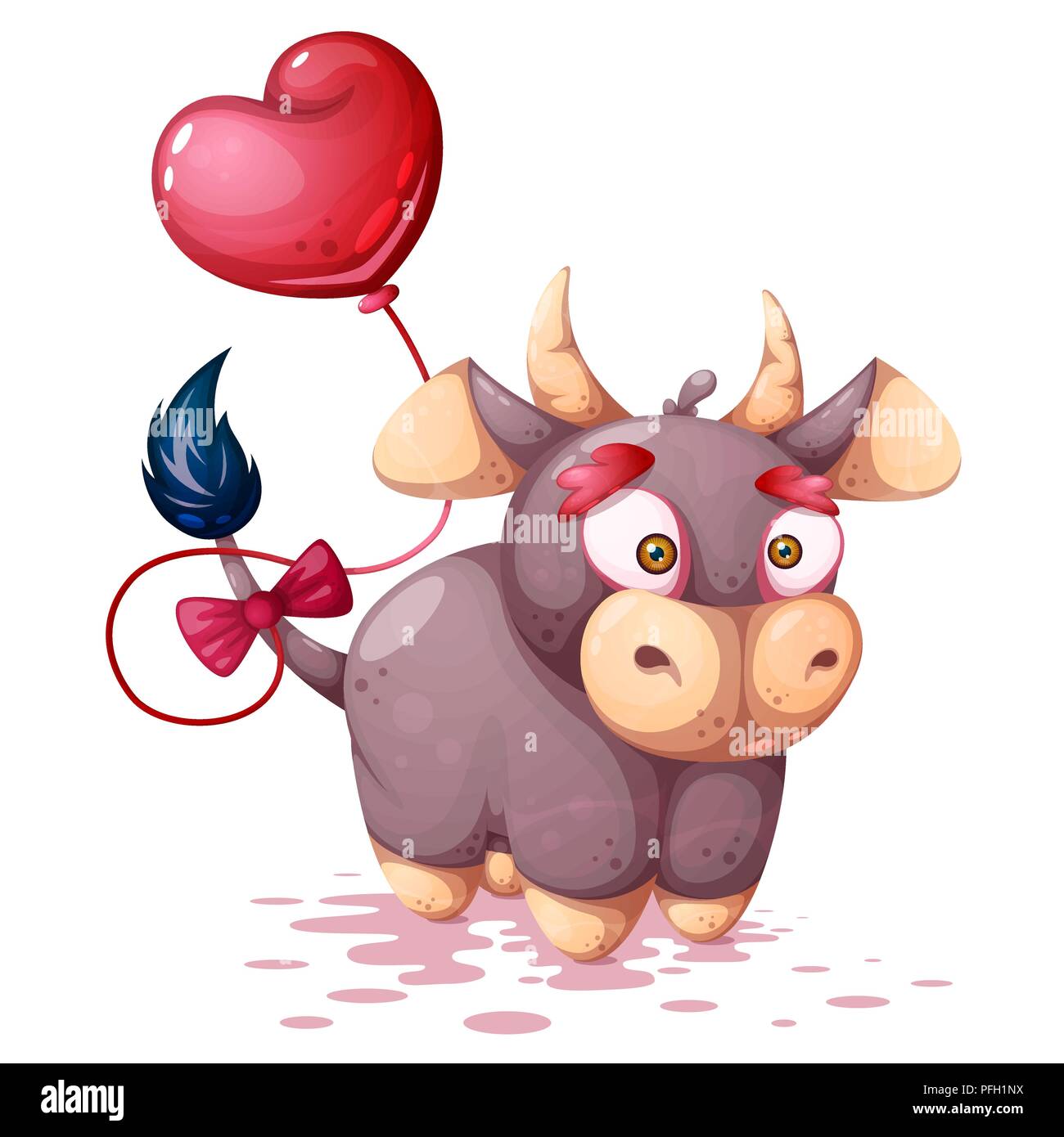 Carino, funny cartoon caratteri di vacca. Illustrazione Vettoriale