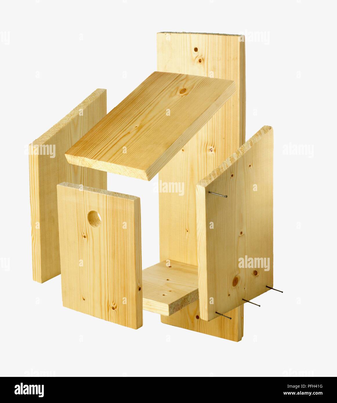 Nestbox pronti per il montaggio, vista esplosa Foto Stock