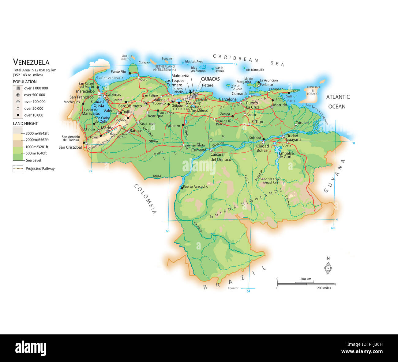 Mappa del Venezuela Foto Stock