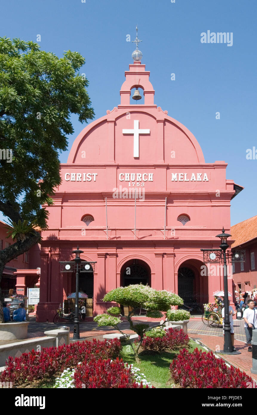 Malesia Malacca, Melaka Town, la Chiesa di Cristo, facciata rosa del XVIII secolo chiesa coloniale Foto Stock