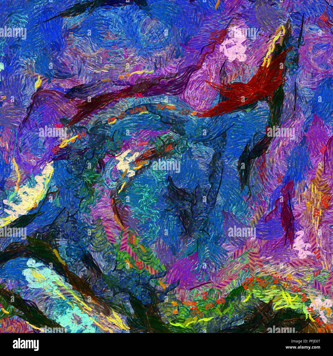Abstract background texture. La pittura digitale in Vincent Van Gogh  illustrazioni di stile. Disegnato a mano disegno artistico. Arte moderna.  Buona per la tela stampa Foto stock - Alamy