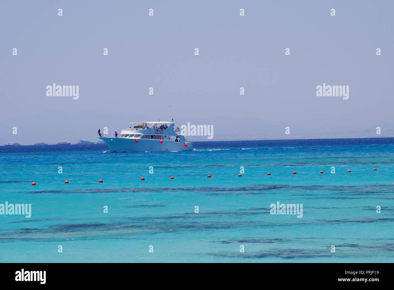 Yacht di lusso Mahmya Beach, Isola Giftun sul Mar Rosso , Egitto. Foto Stock