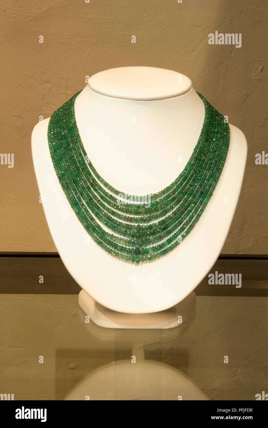 Puerto Rico, Smeraldo Colombiano collana in gioielleria Foto Stock