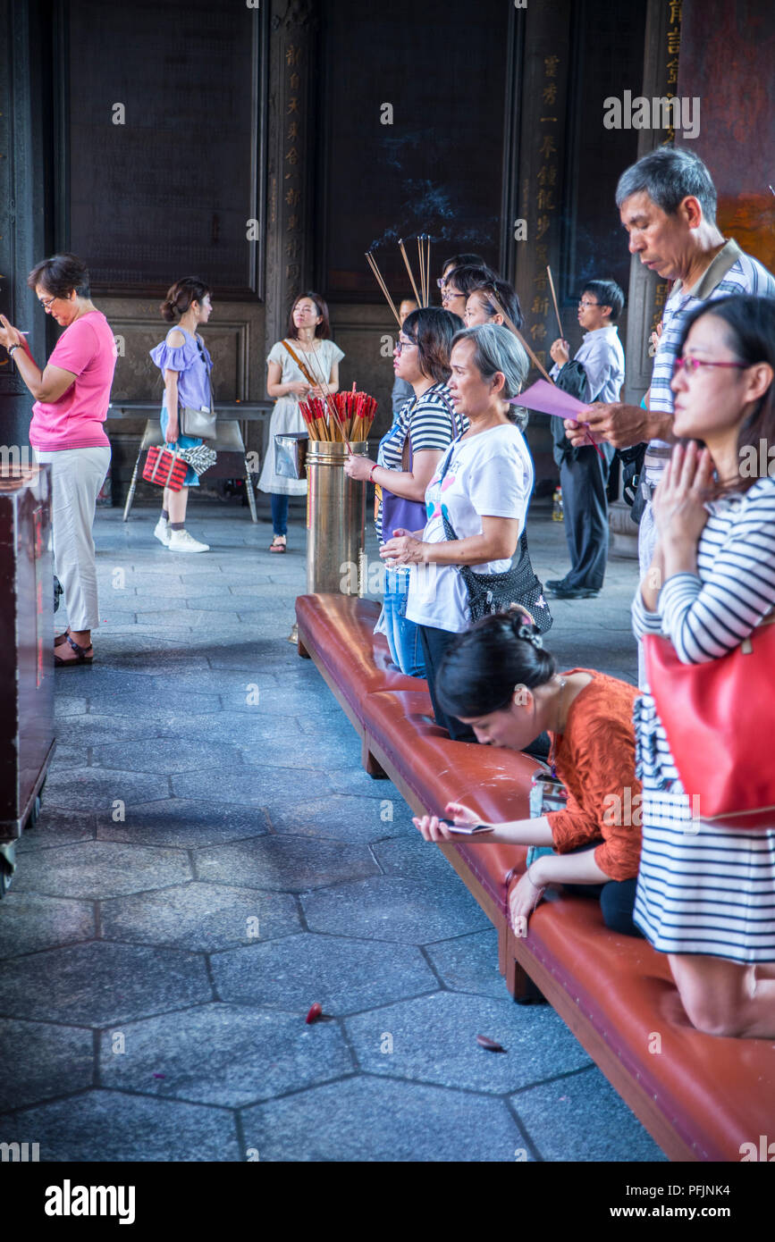 Blocchi Jiaobei, tempio Longshan, Taipei, Taiwan Foto Stock