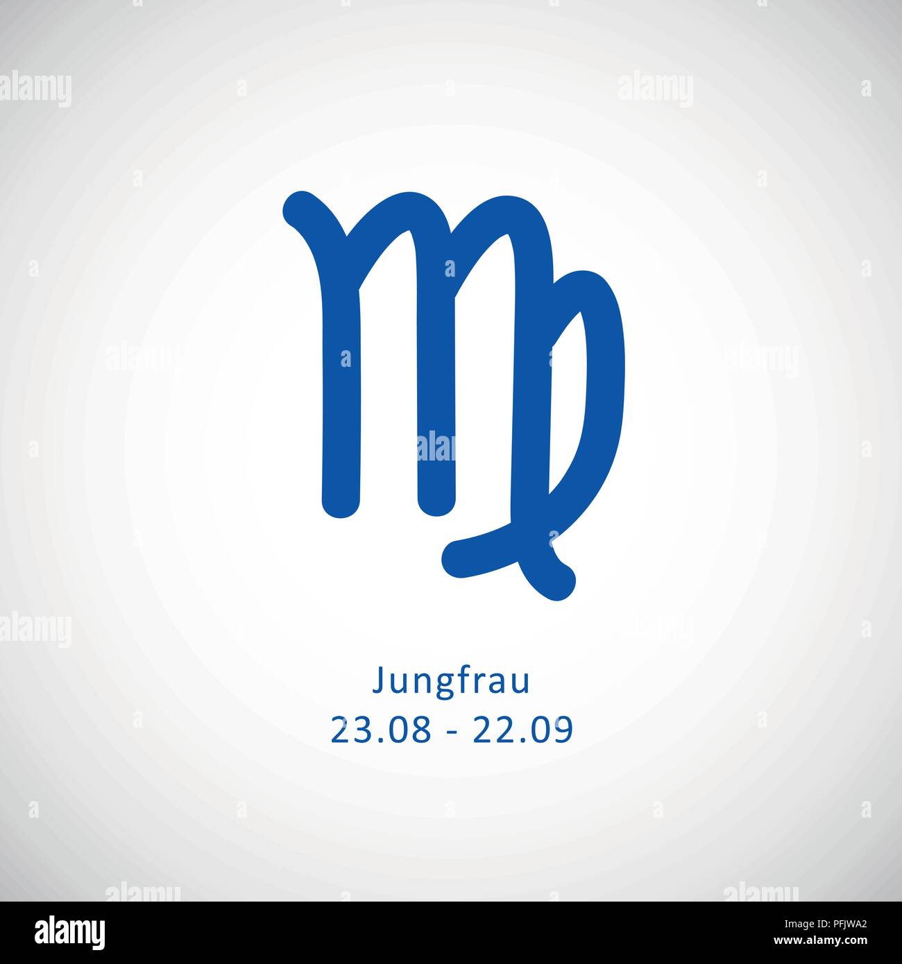 Blue segno zodiacale virgo oroscopo in calandra illustrazione vettoriale EPS10 Illustrazione Vettoriale