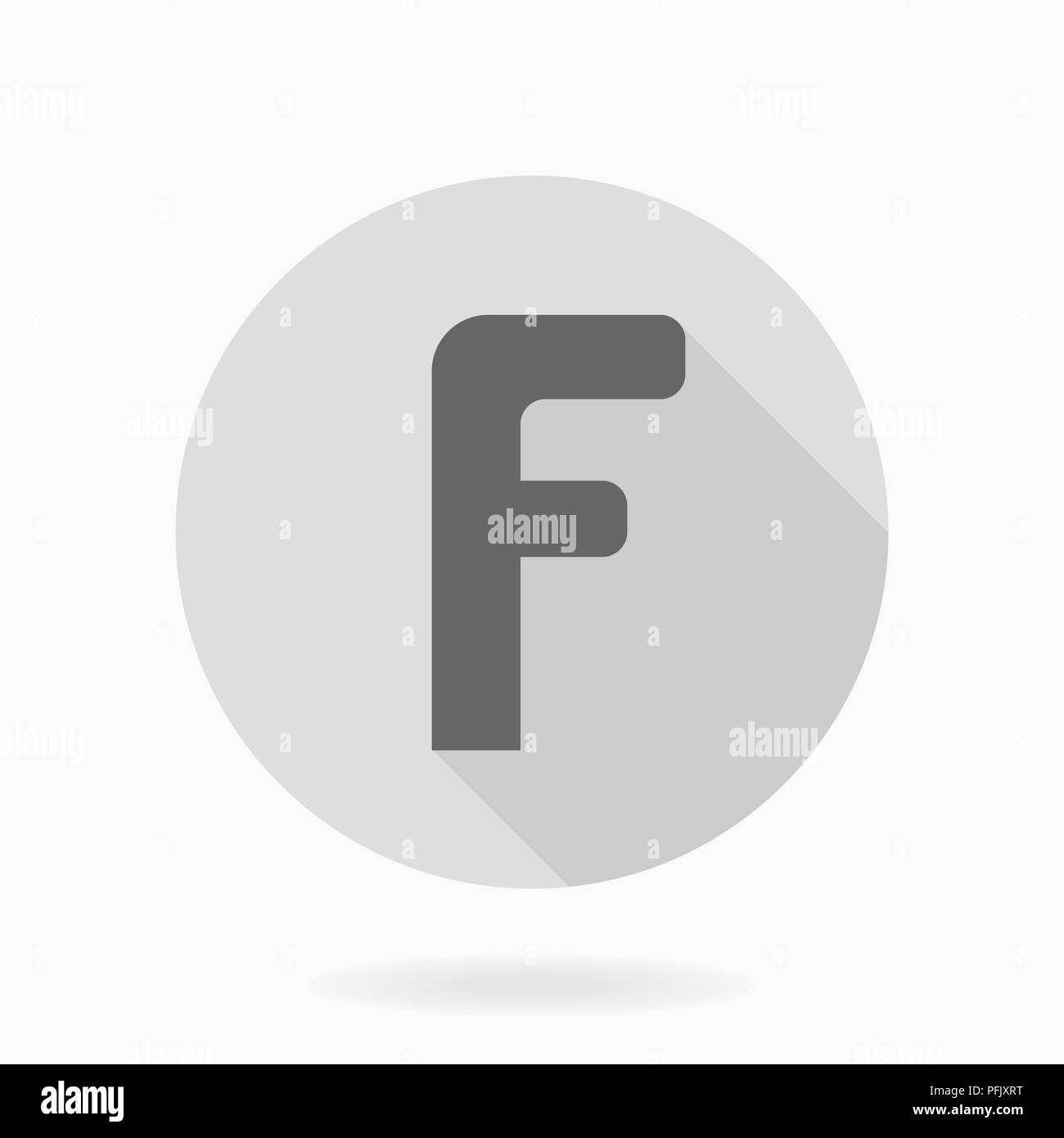 Bella Icona piatta con la lettera F Foto Stock