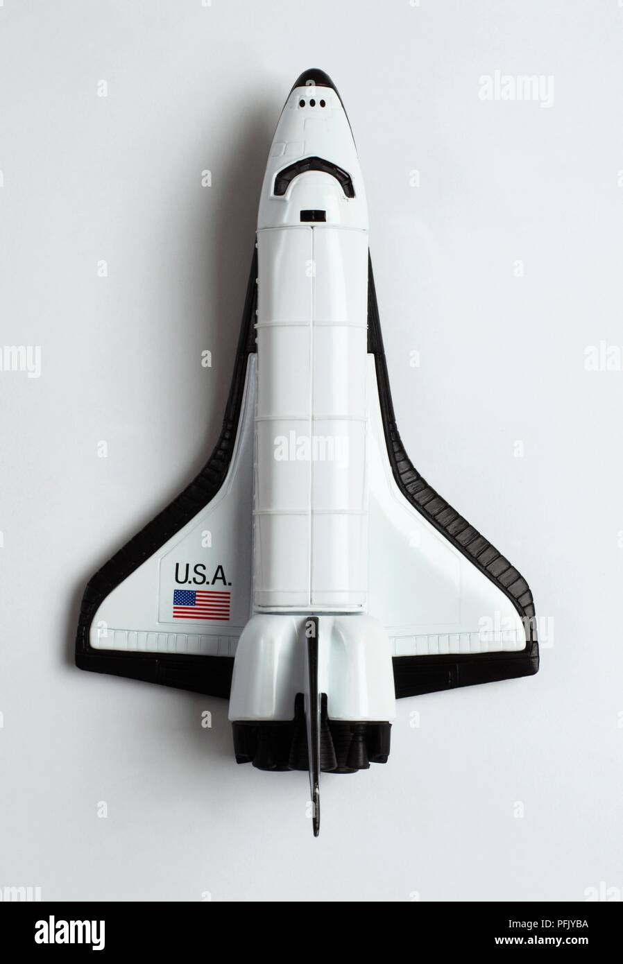 Toy lo space shuttle, vista da sopra Foto Stock