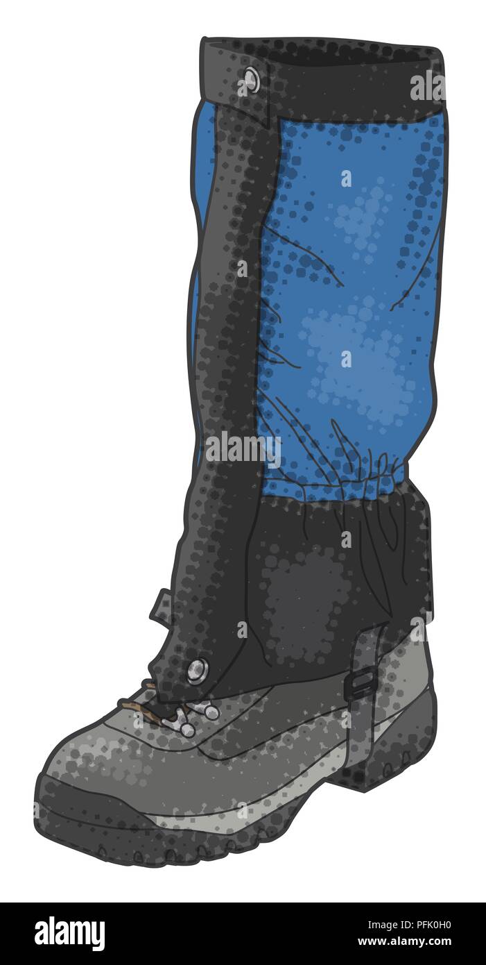 Illustrazione digitale impermeabile di escursionismo soffietto e scarpa leggera Foto Stock