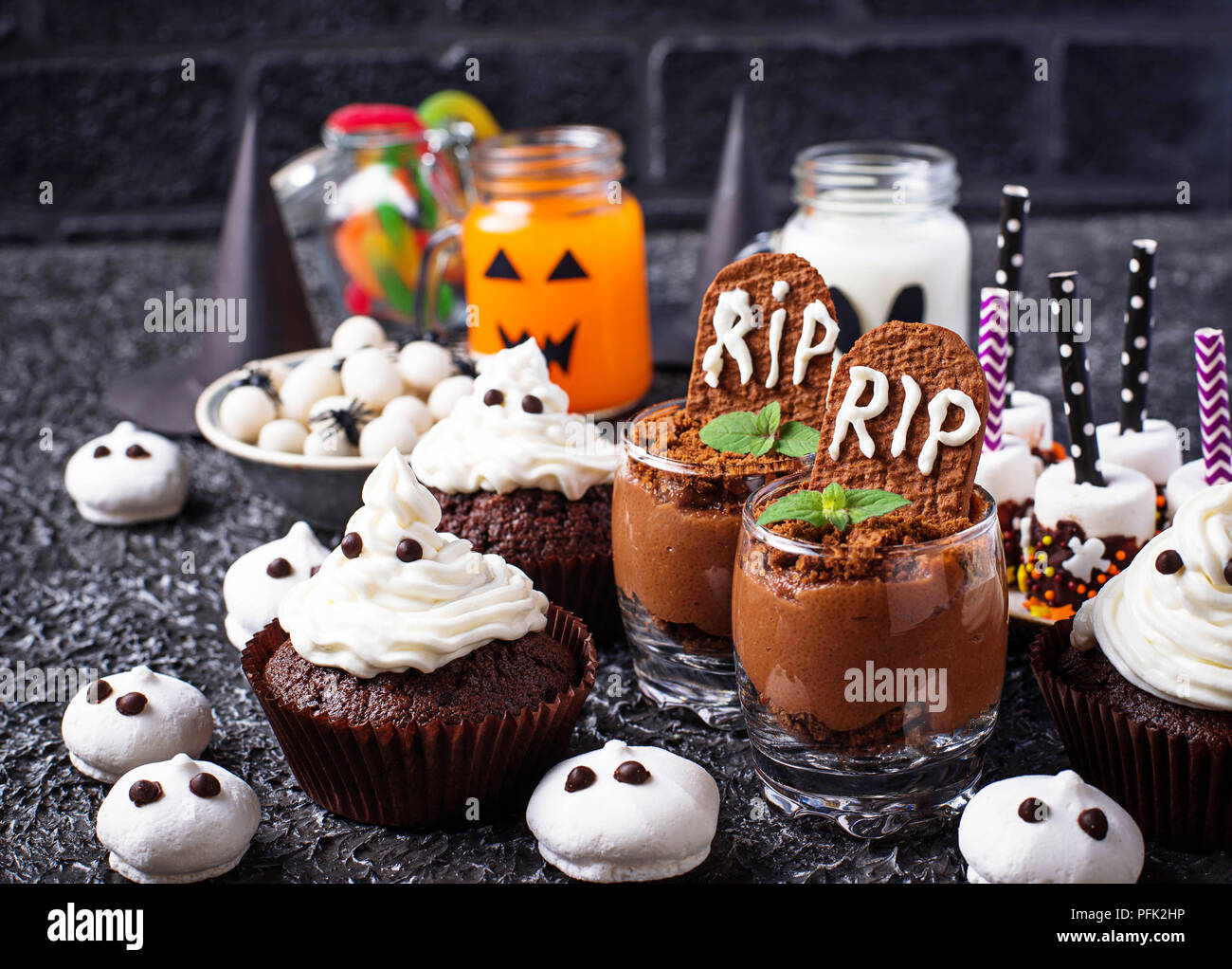 Assortimento di trattare di Halloween per party Foto Stock