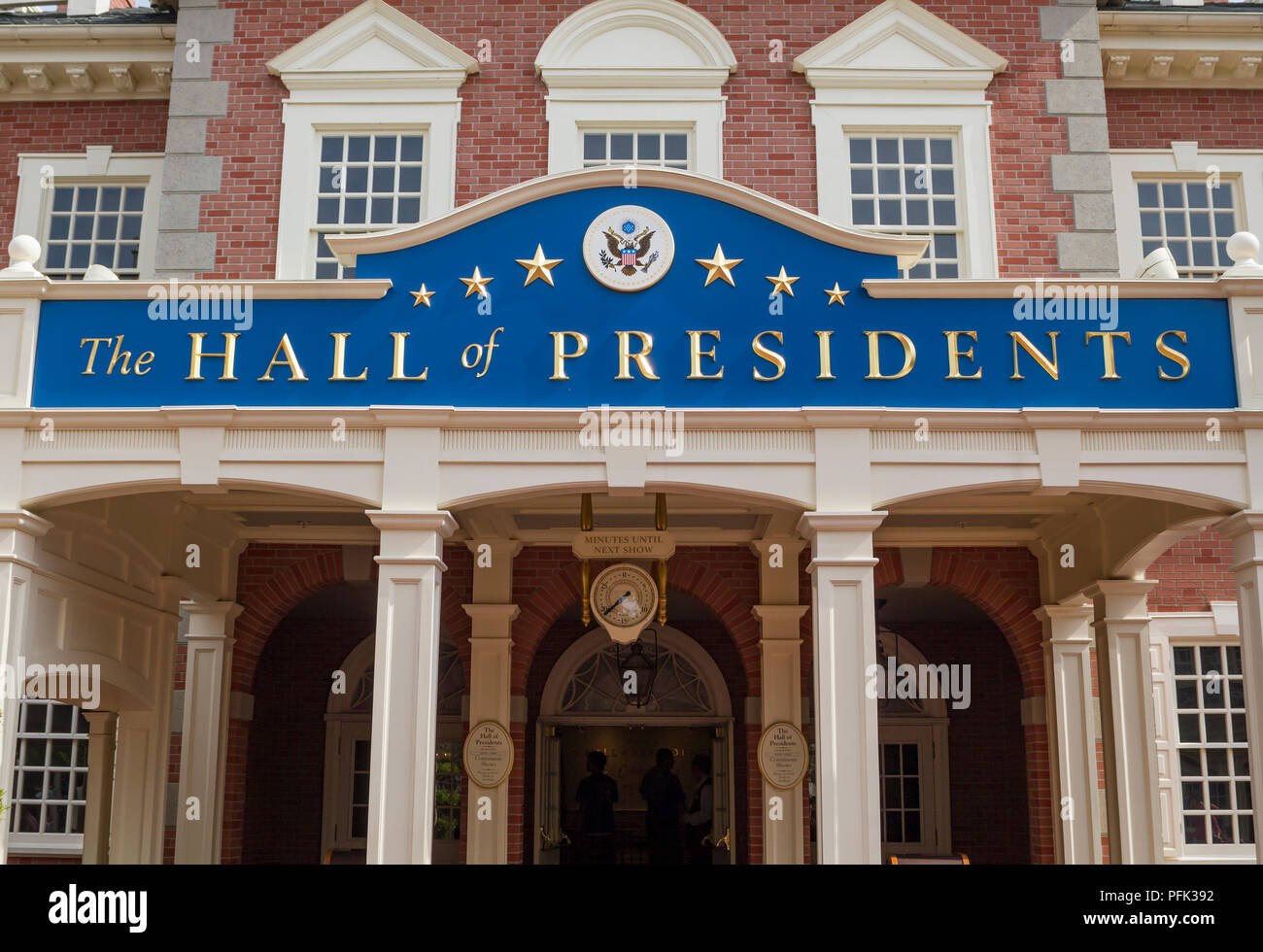 Sala dei presidenti attrazione per il Parco a Tema del Regno Magico, Walt Disney World, a Orlando, Florida. Foto Stock