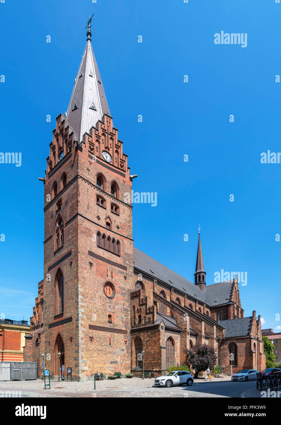La Chiesa di San Pietro (Sankt Petri Kyrka) nella Città Vecchia (Gamla Staden), Malmo, Scania in Svezia Foto Stock