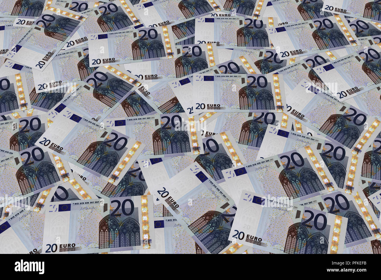 3D'illustrazione. Sfondo. Le banconote di euro 20 Foto Stock