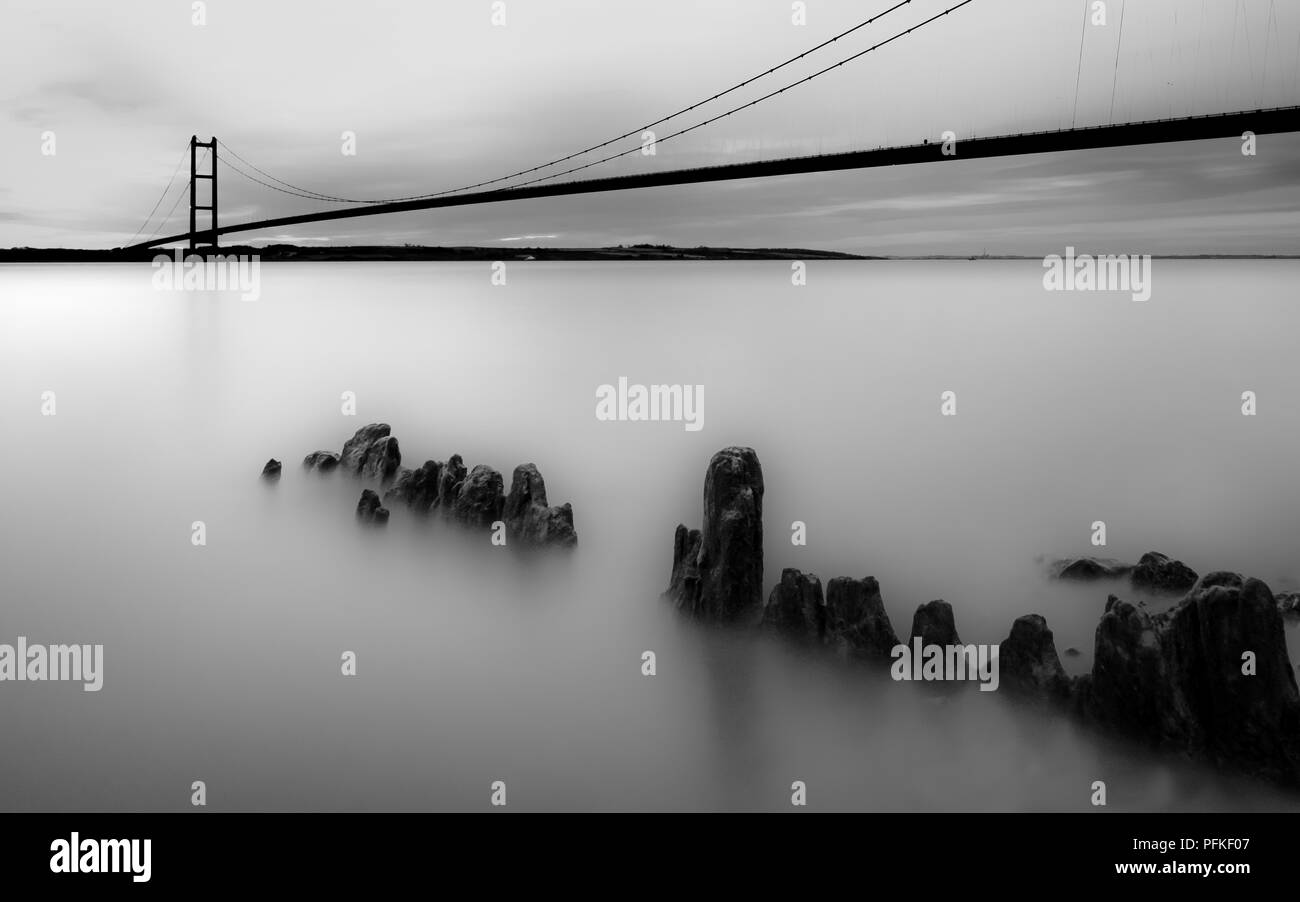Il Humber Bridge da Hessle Foreshore Foto Stock