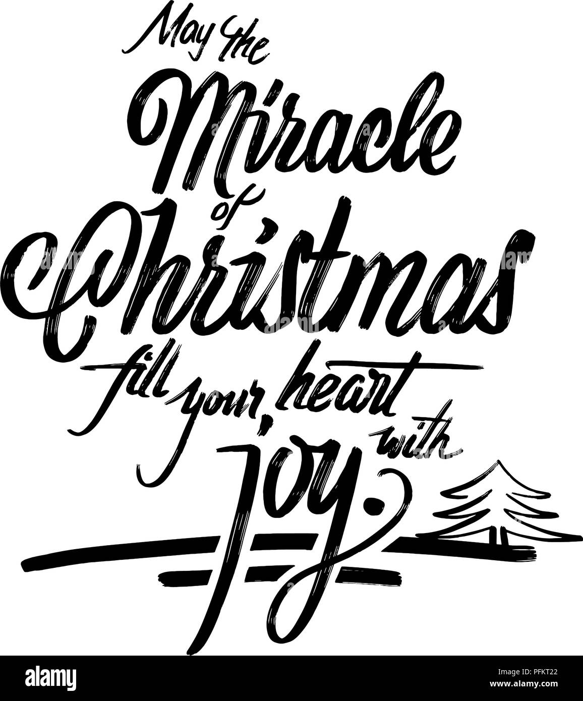 Natale parole scritte bigliettino. Disegnato a mano vettore calligrphic sketch. Illustrazione Vettoriale