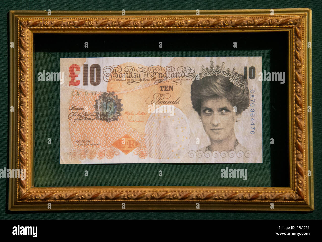 'Strumenti lady di Face' da Banksy in esposizione presso MOCO museum di Amsterdam, Olanda Foto Stock