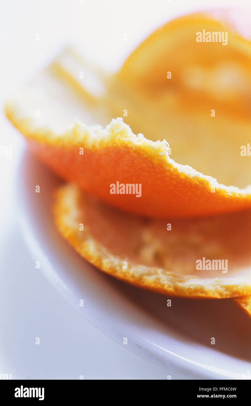 Close-up di buccia di arancia Foto Stock