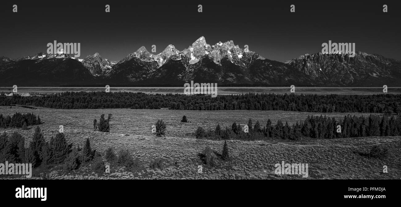 La Teton Range, Wyoming Foto Stock