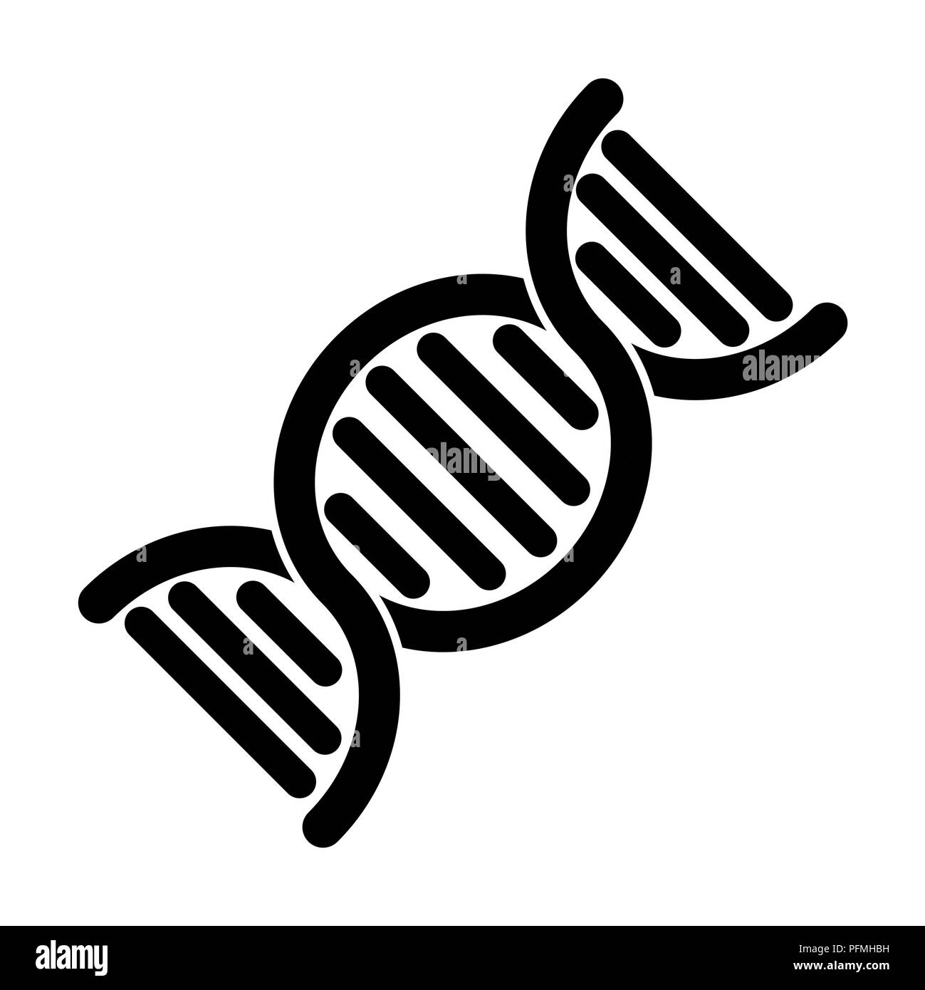 Il DNA vettore simbolo design isolato su sfondo bianco Illustrazione Vettoriale