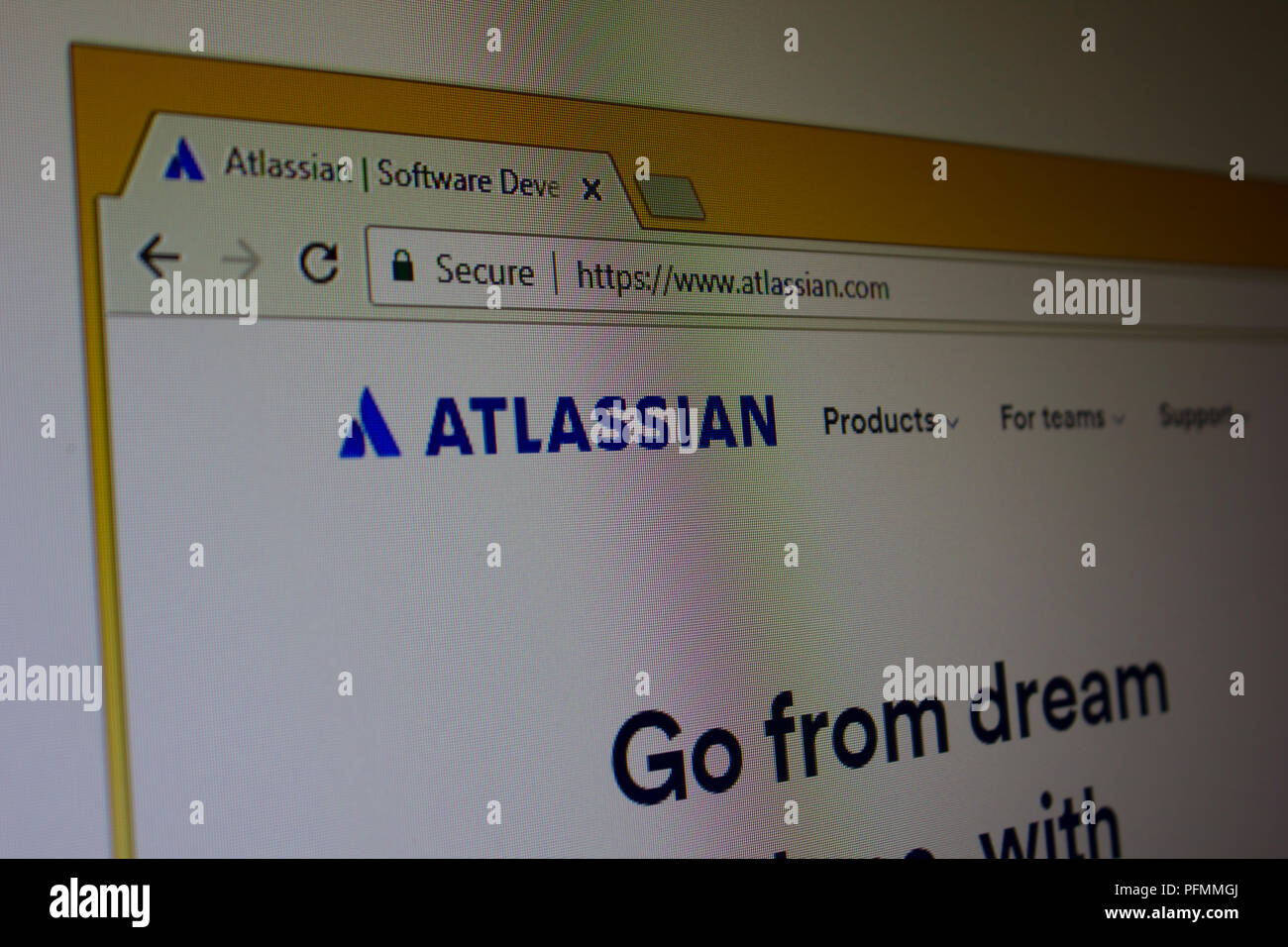 Business Software Maker Atlassian Website homepage Foto Stock