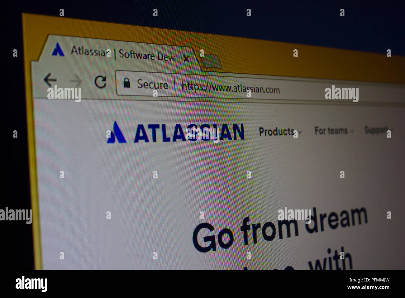 Business Software Maker Atlassian Website homepage Foto Stock