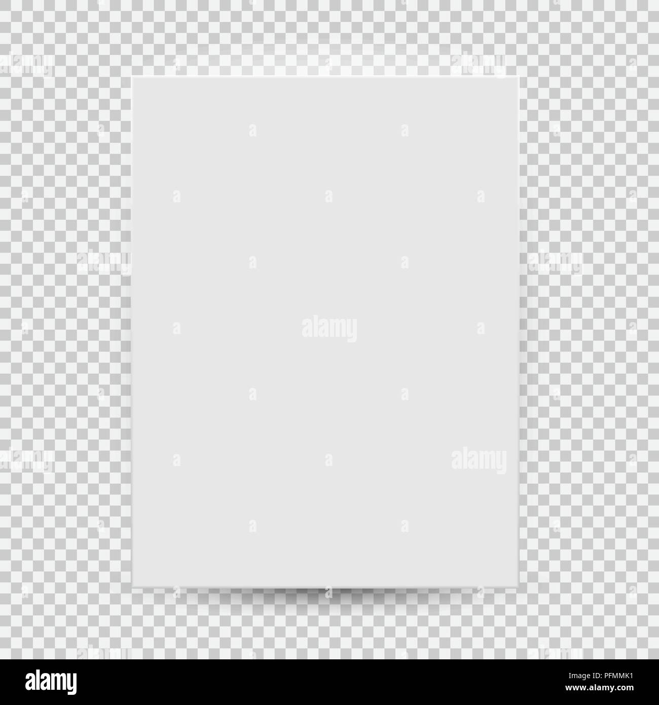 Bianco modello vuoto modello vista superiore con ombra isolato su sfondo trasparente. Illustrazione Vettoriale Illustrazione Vettoriale