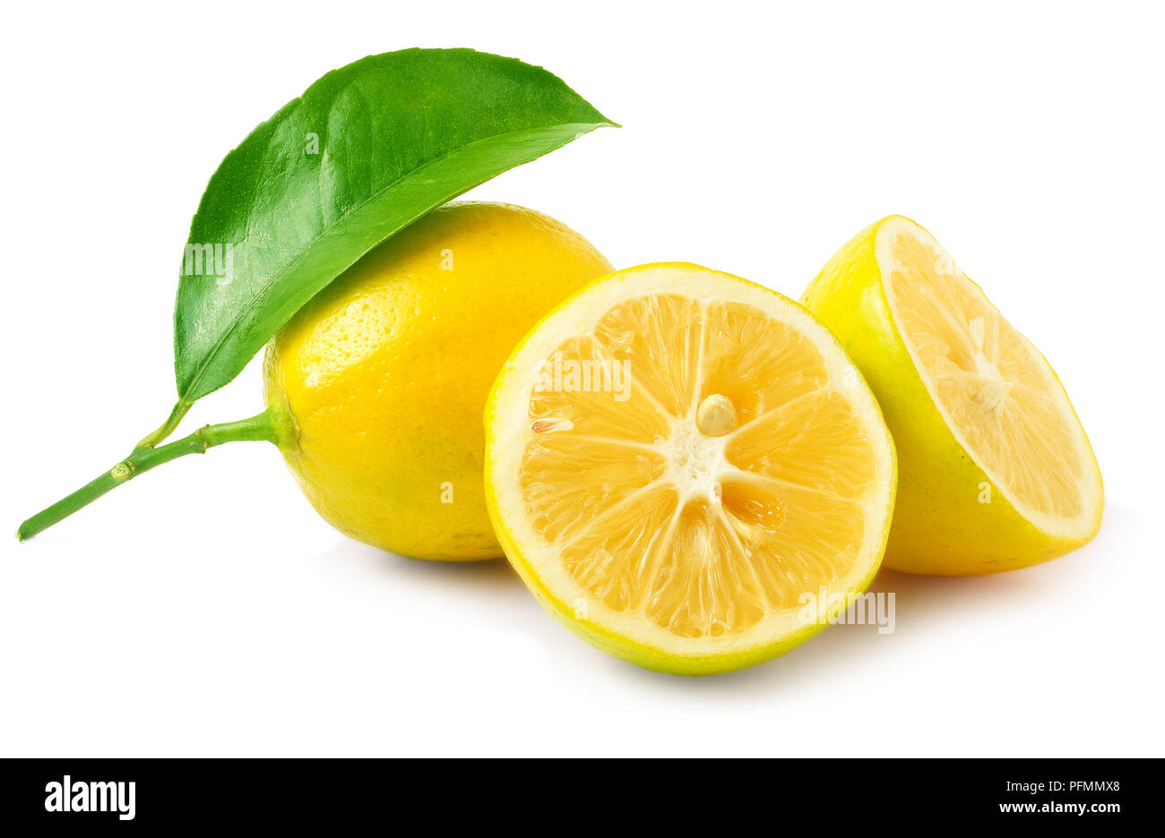 Limone fresco isolato su bianco Foto Stock