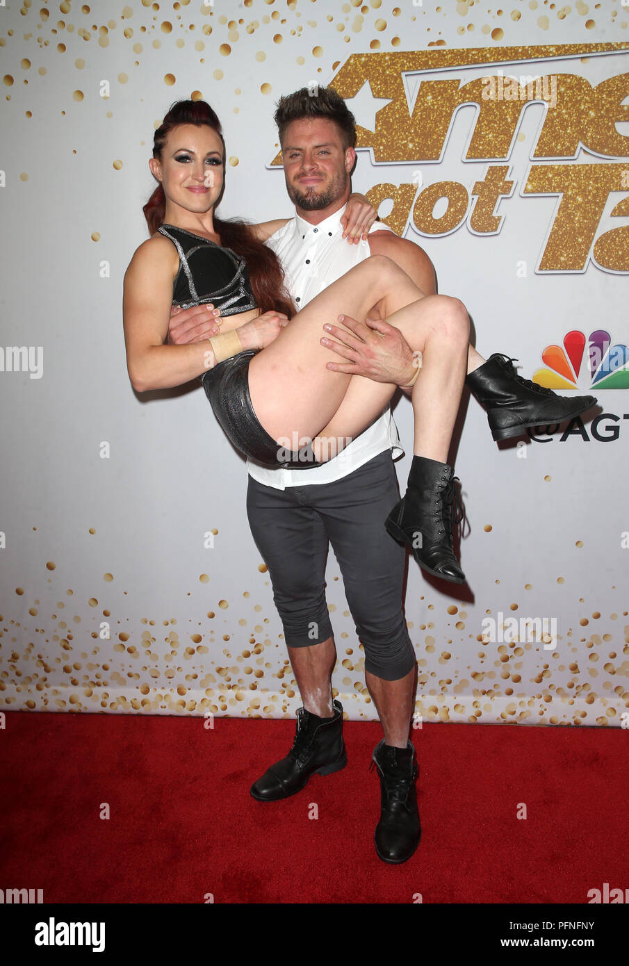 Hollywood, CA. 21 Ago, 2018. Duo Transcend, a America's Got Talent Show dal vivo lo screening di evento presso il Teatro Dolby in Hollywood, la California il 21 agosto 2018. Credito: Faye Sadou/media/punzone Alamy Live News Foto Stock