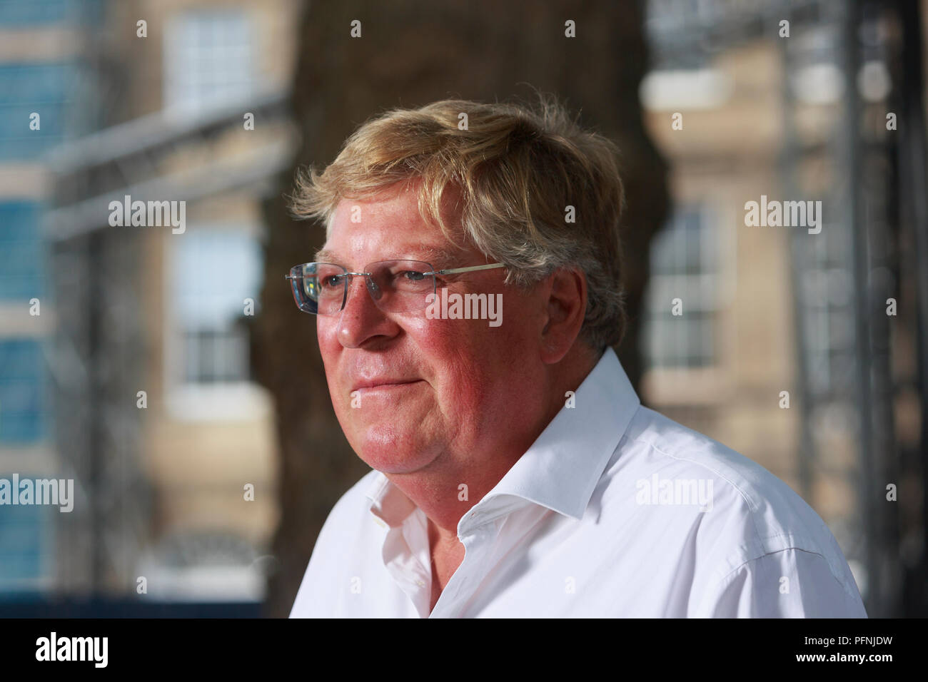 L'emittente Edward Stourton appare al Festival Internazionale del Libro di Edimburgo per parlare del suo nuovo libro. Pako Mera Foto Stock