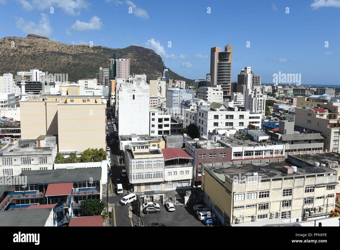 Port Louis, Mauritius. 05 Luglio, 2018. 05.07.2018, Mauritius, Port Louis: vista sulla capitale. Credito: Sebastian Kahnert/dpa-Zentralbild/ZB | in tutto il mondo di utilizzo/dpa/Alamy Live News Foto Stock