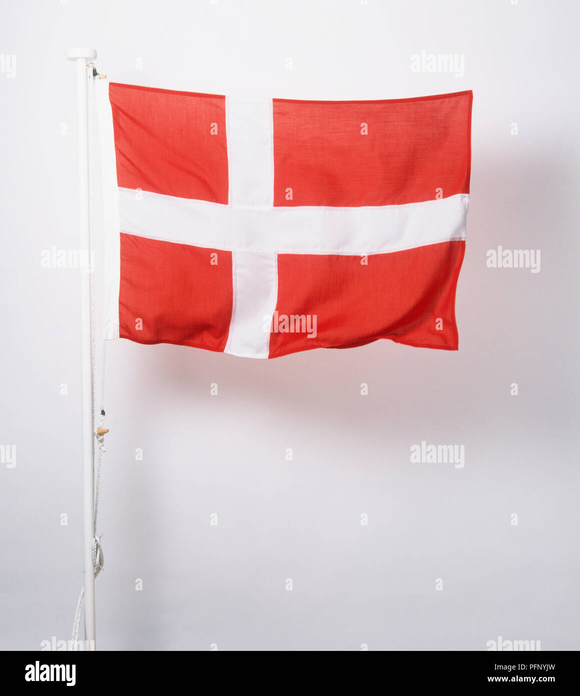 Bandiera della Danimarca risalente al XIV secolo Foto Stock