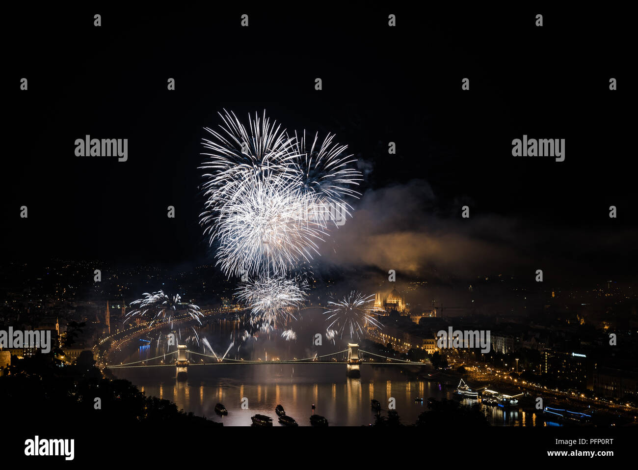 20 agosto festa fuochi d'artificio a Budapest Foto Stock