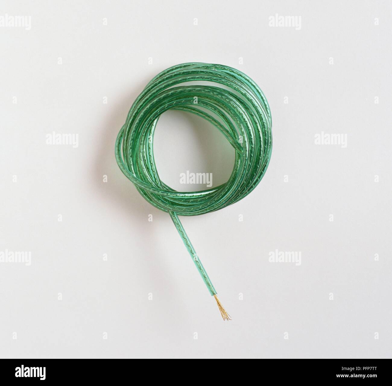 Verde filo di plastica Foto Stock
