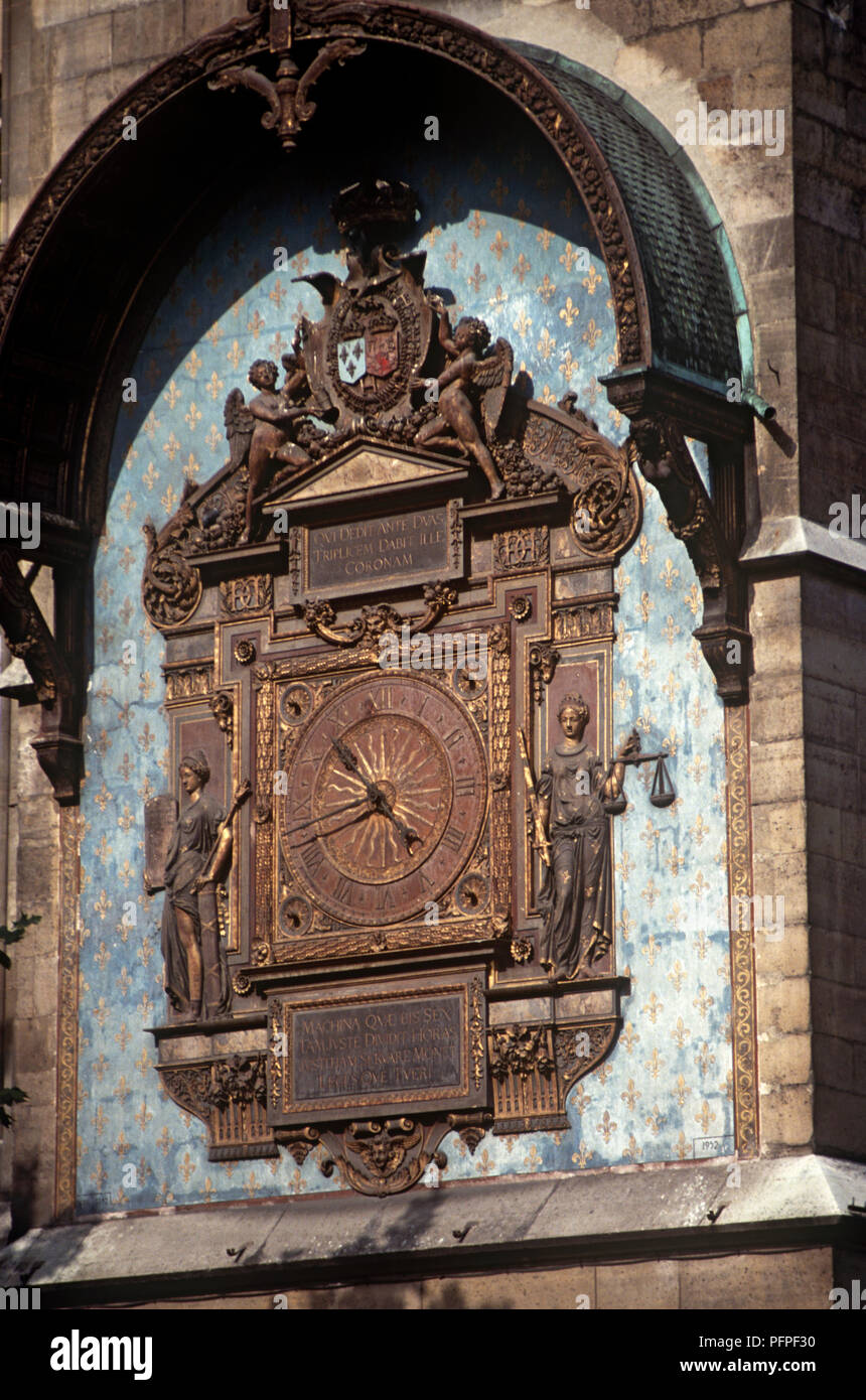 Francia, Parigi, Tour de l'Horloge,xiv secolo orologio Foto Stock