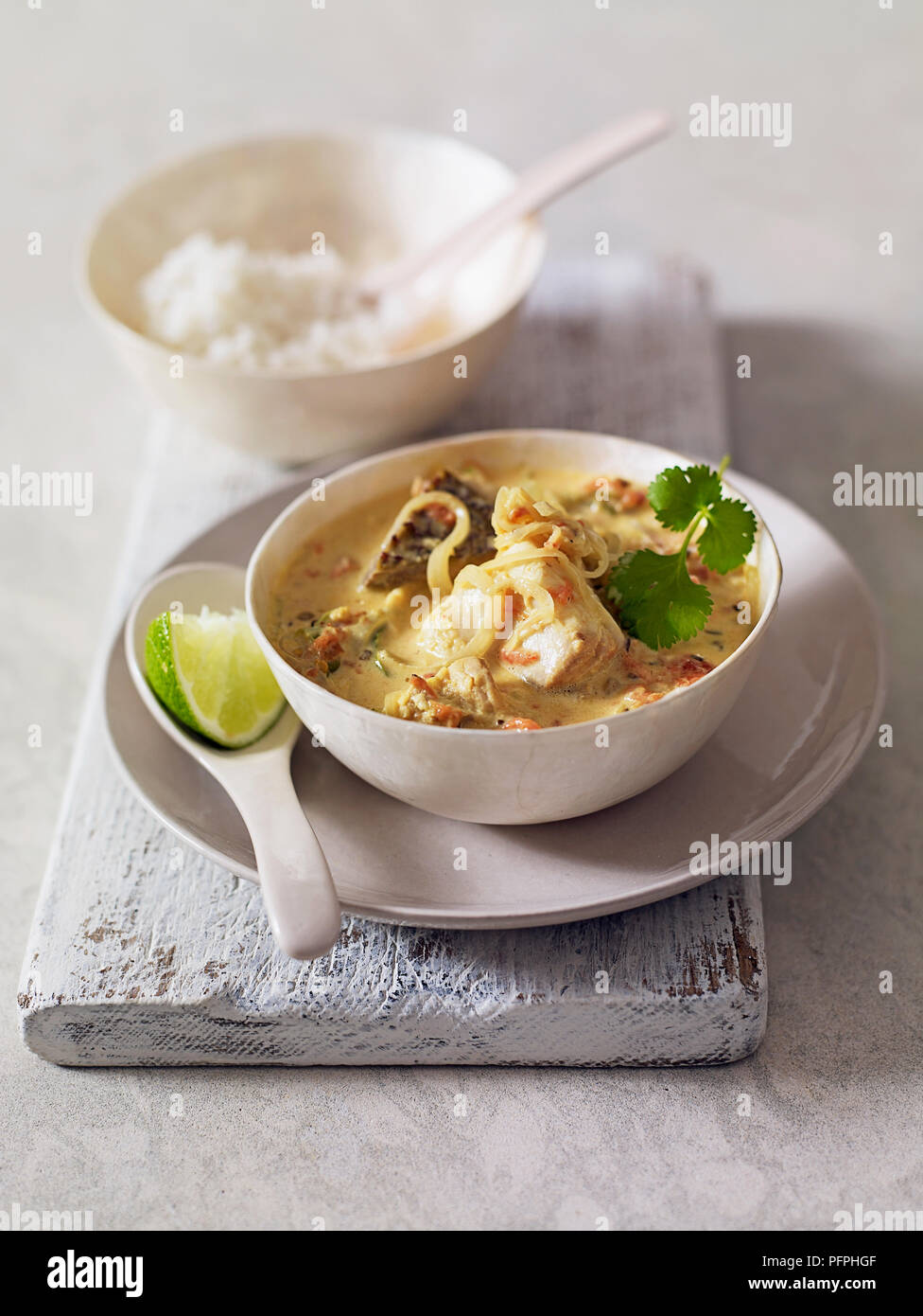 Goa di curry con snapper fish Foto Stock