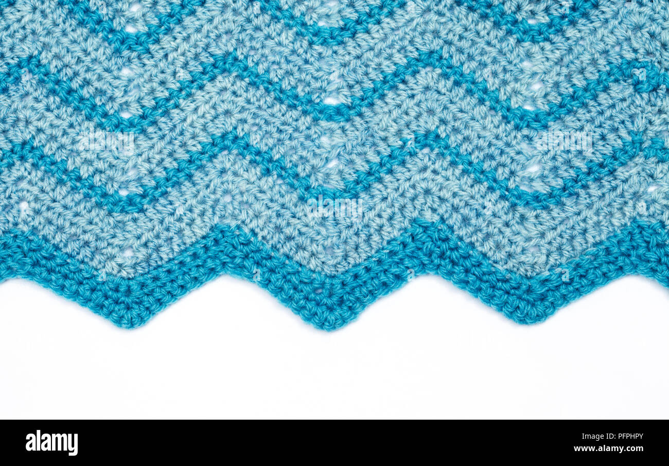 Maglia, maglia in zig-zag bordo della fodera per cuscino Foto Stock