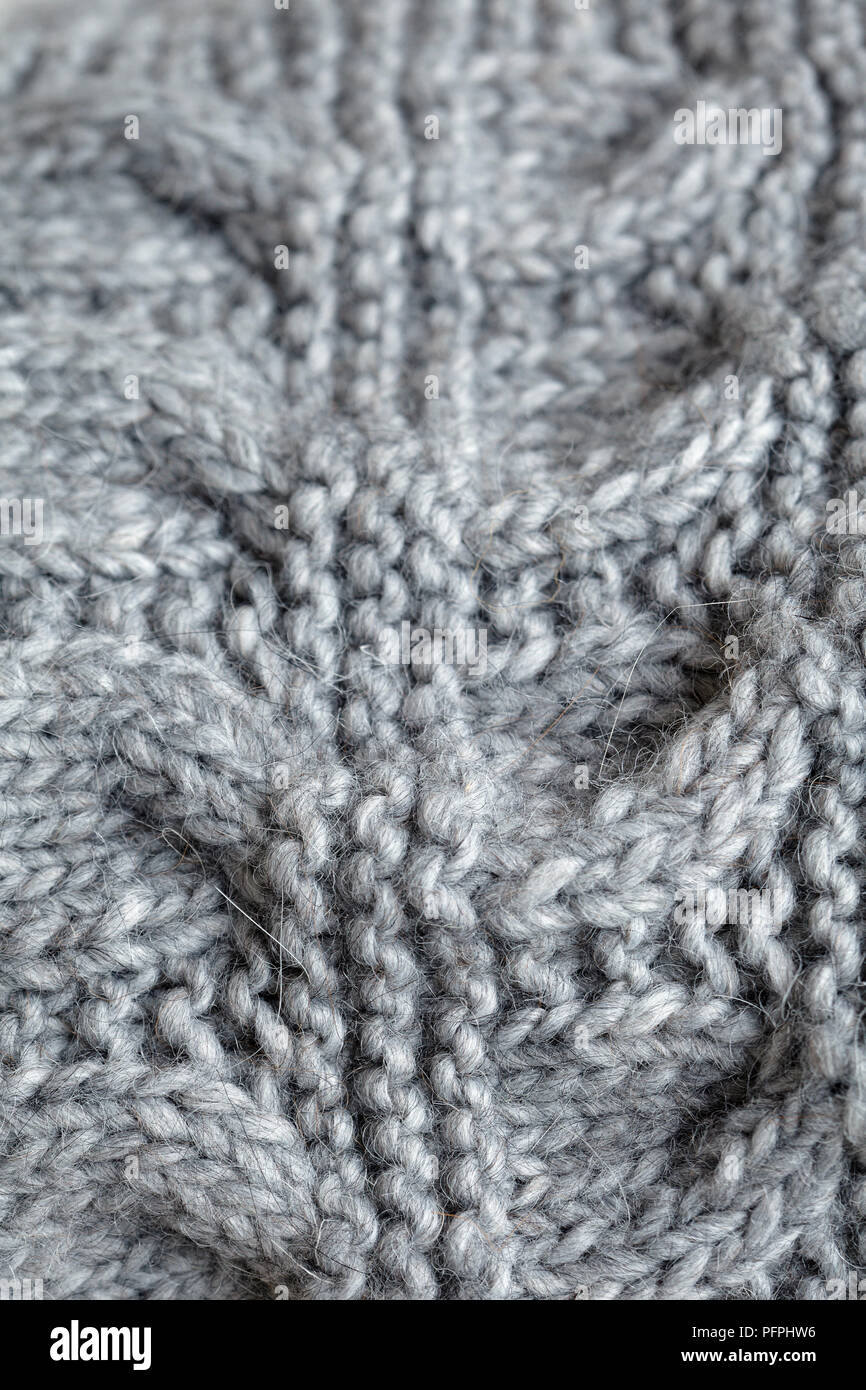 Cavo a maglia stitch buttare, close-up Foto Stock