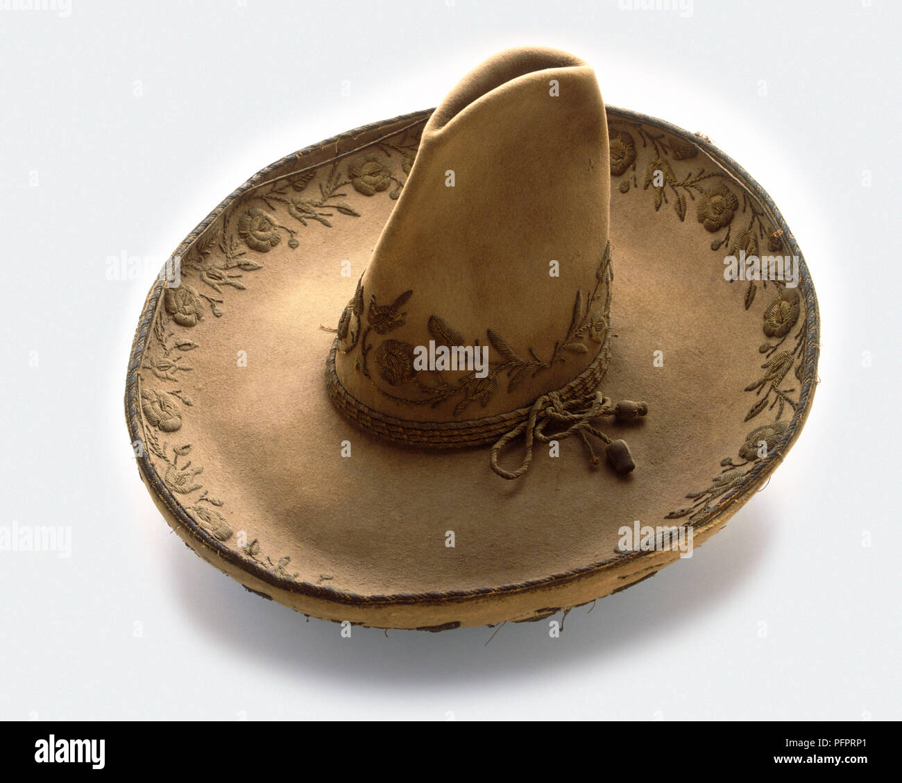 Sombrero con ricami, secolo XIX Foto Stock