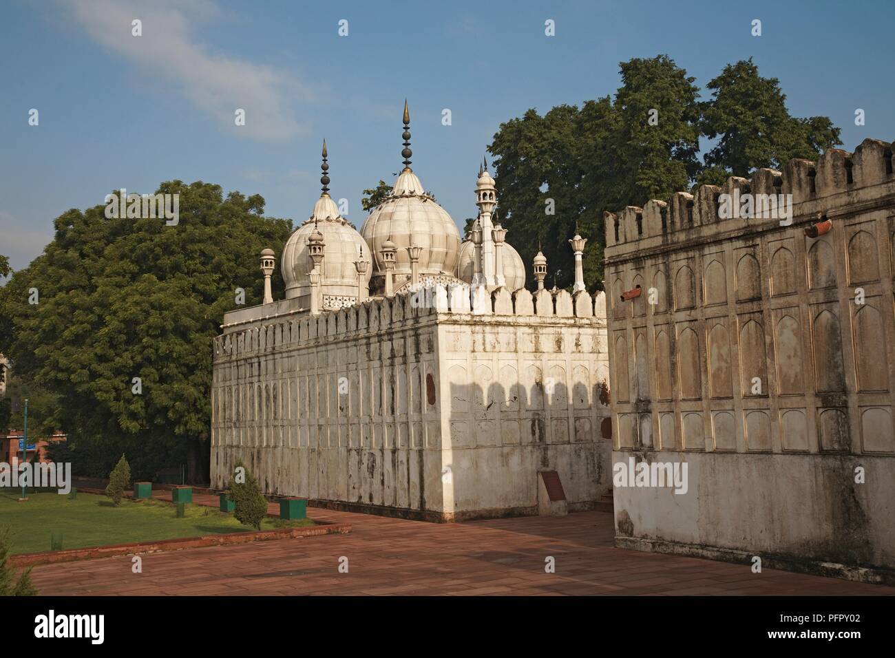 India, Delhi, Red Fort, Moti Masjid (Perla Moschea), esterna Foto Stock