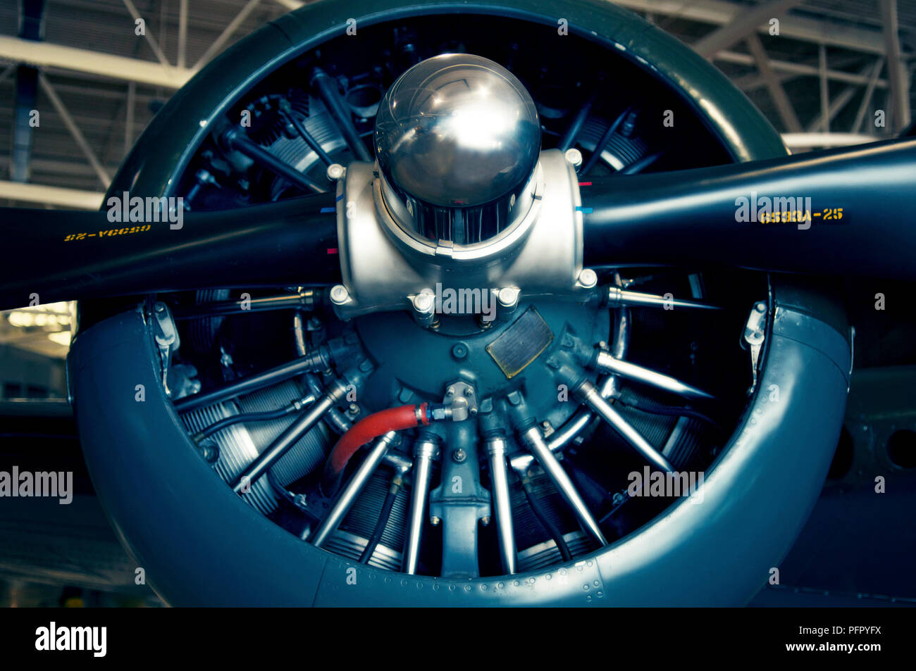 Pratt & Whitney Wasp motore del 1952 North American Harvard, Canadian Warplane Heritage Museum, Hamilton, Ontario, Canada Foto Stock