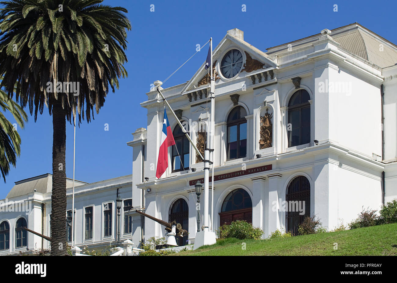 Il Cile, Valparaiso, Museo Naval y Maritimo (Navale e il Museo Marittimo) esterno Foto Stock