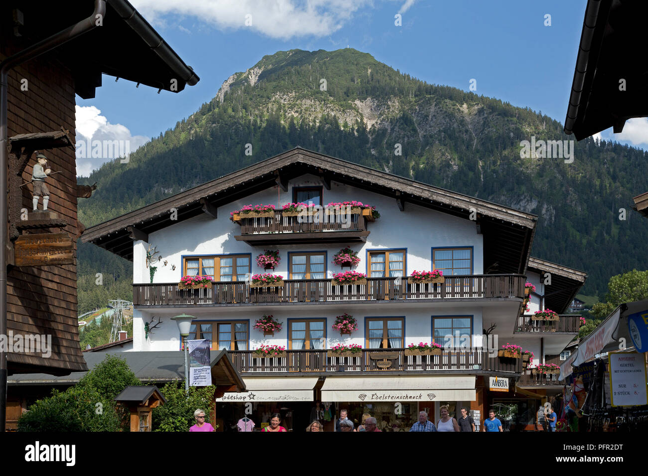 Ortszentrum, Oberstdorf, Algovia, Bayern, Deutschland | centro città, Oberstdorf, Allgaeu, Baviera, Germania Foto Stock