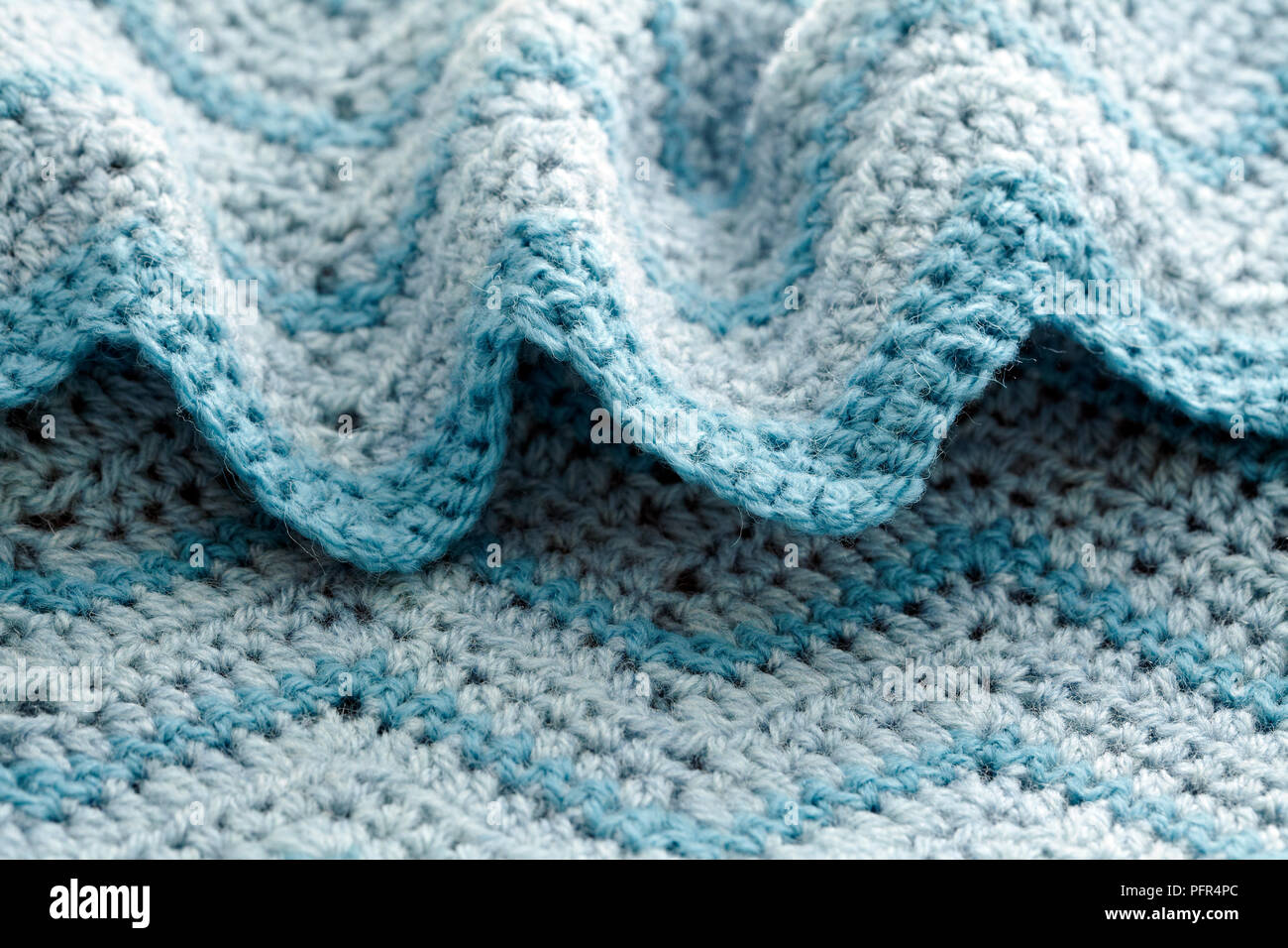 Maglia, maglia in zig-zag bordo della fodera per cuscino, close-up Foto Stock