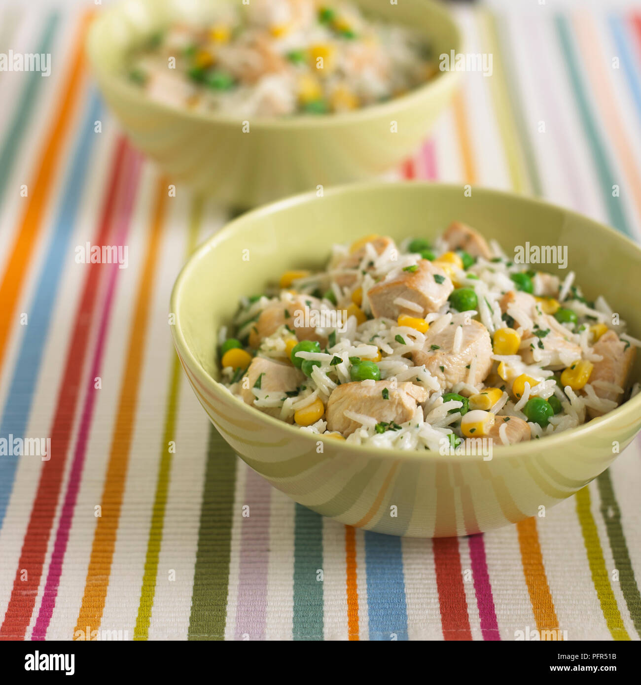 Ciotola del risotto di pollo Foto Stock
