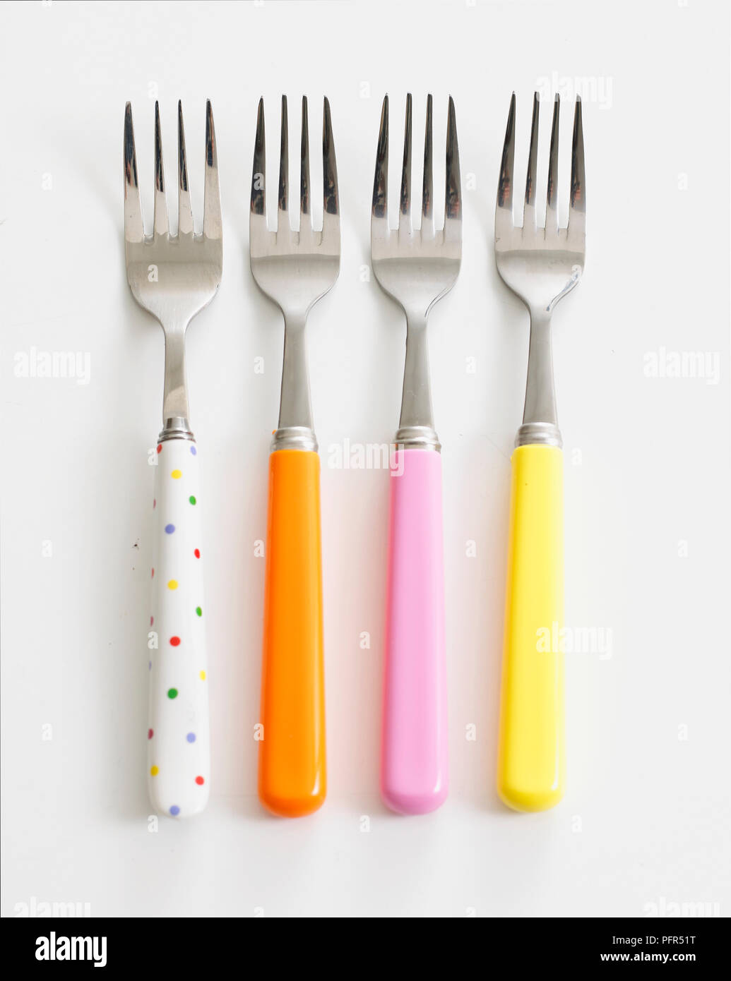 4 forcelle colorate Foto Stock