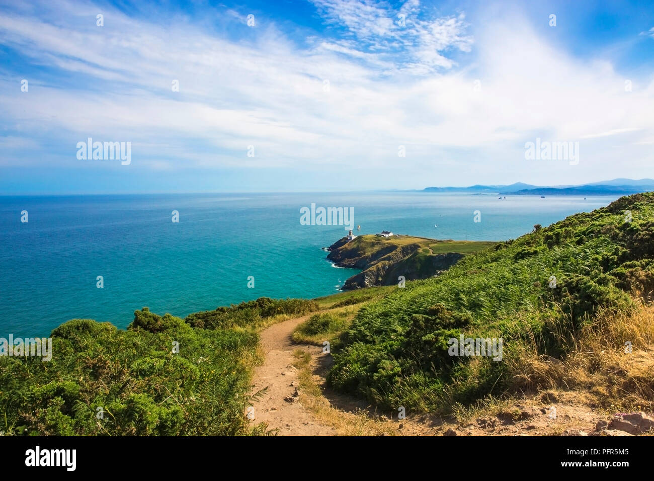 Howth Head con Baily Lighthouse, Dublino, Irlanda Foto Stock