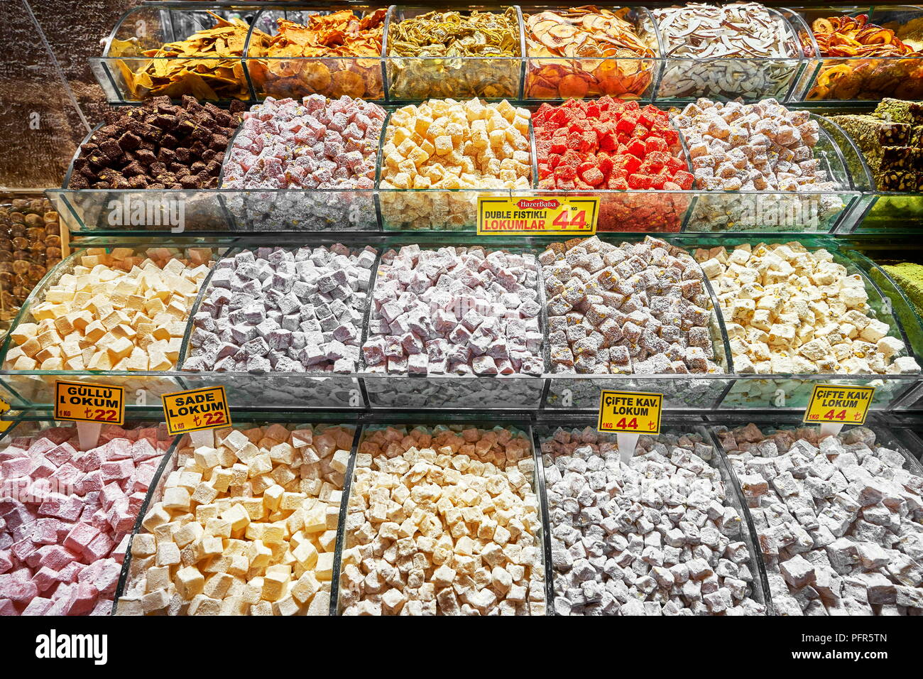 Caramelle al Bazaar Egiziano, Istanbul, Turchia Foto Stock