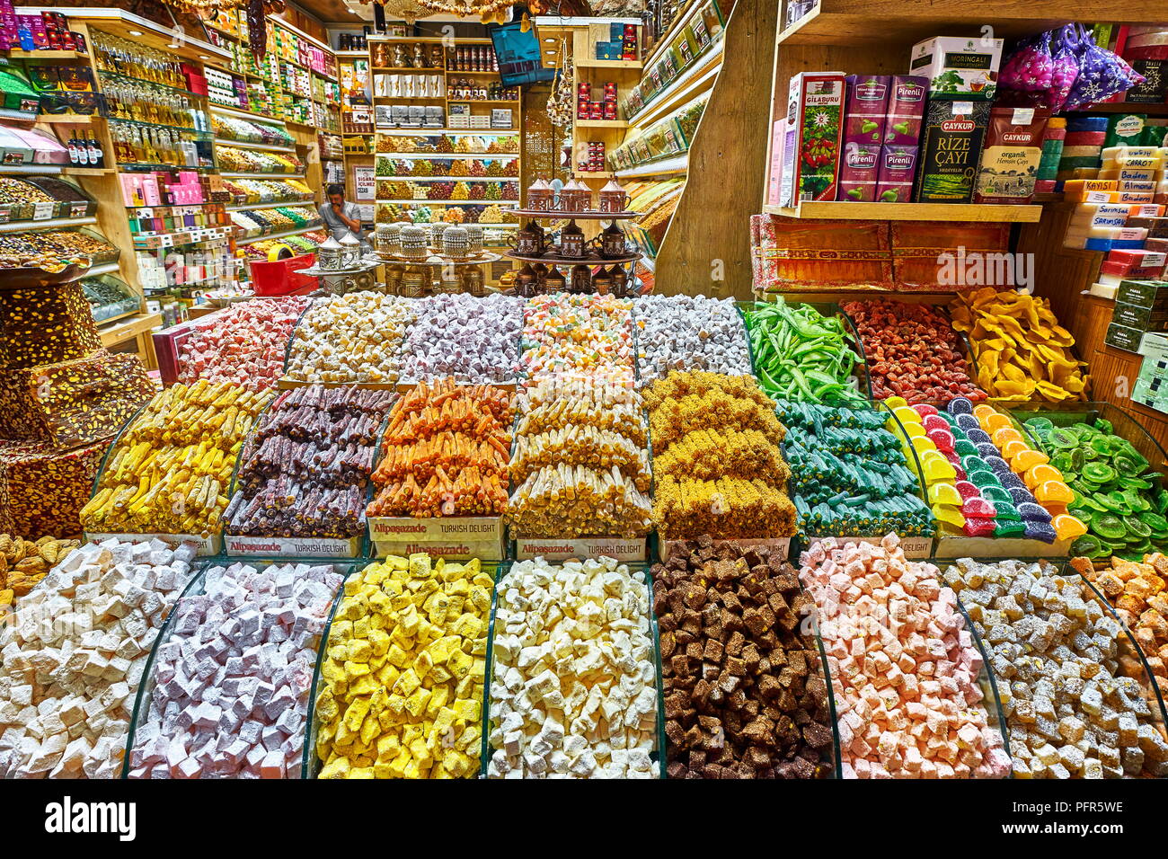 Caramelle al Bazaar Egiziano, Istanbul, Turchia Foto Stock